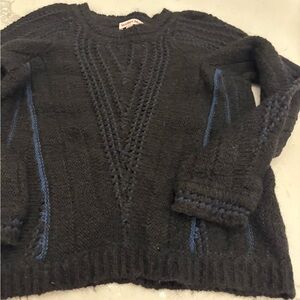 See By Chloe Black and Blue Textured Sweater